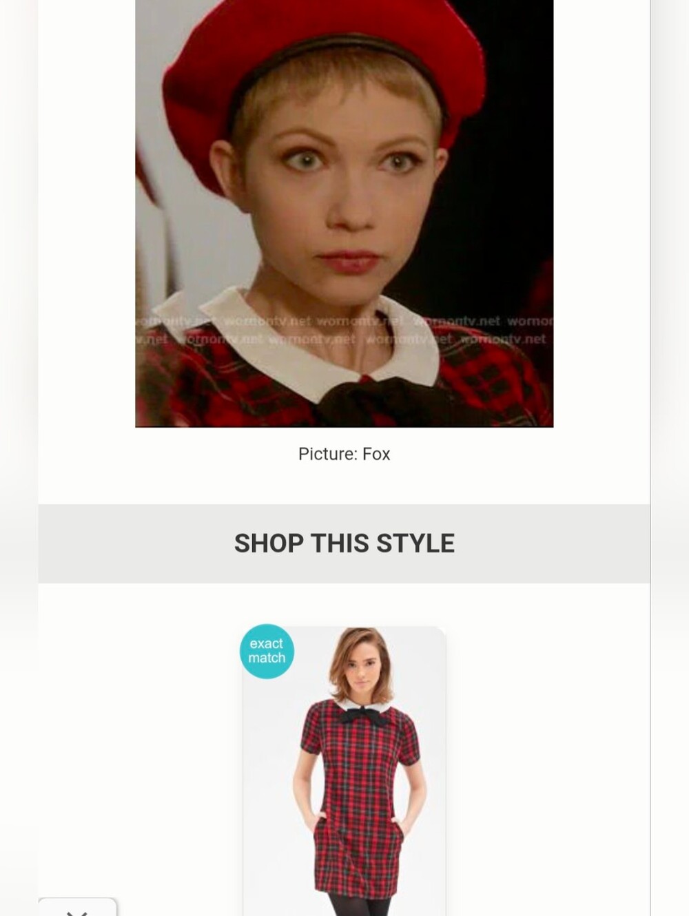 forever 21 red tartan plaid shift dress peter pan collar Black Bow L NWT